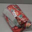 Round Christmas Rug 4Ft, Machine Washable Christmas Area Rug Non Slip Indoor Circle Carpet Soft Low Pile Xmas Holiday Rug for Living Room Bedroom Nursery Kitchen Entryway (Red)