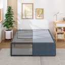 18 Inch King Bed Frame with Storage Bed Cover Skirt, Heavy Duty Metal Full Platform Bed Frame No Box Spring Needed, Easy Assembly, Noise Free, Black and Blue