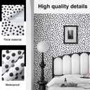 2 x Dimoon 17.3''x78.7'' Peel and Stick Wallpaper Modern Polka Dot Black and White Grey Contact Paper Boho Wallpaper Removable Self Adhesive Wall Paper Renter Friendly Bathroom Bedroom Vinyl Roll