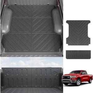 Truck Bed Mat Tailgate Mat Compatible with 2019-2025 Dodge Ram 1500 5.7Ft Bed All Weather Protection TPE Accessories (19-25 Ram 1500 5.7FT)