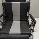 ALPHA CAMP Stadium Seat Chair for Bleachers with Back & Arm Rest (Black Grey-2pcs)