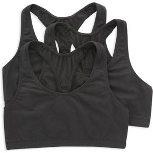 Hanes Women's Racerback Cotton T-Back Bralette (3 Pack), Large