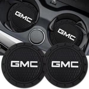Car Cup Holder Coaster for GMC Series Recessed Silicone Non Slip Car Interior Accessories Car Coaster 2PC, Black