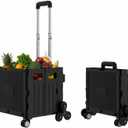 Foldable Shopping Cart: Plastic Stair Climbing Cart & Rolling Crate