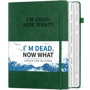 I'm Dead Now What Planner, Estate Planning Organizer with Tabs, Death Planner Organizer for Senior, Important Info for Final Arrangements, Beneficiary & Last Wishes with Large Print, 7.5"x10.4", Green