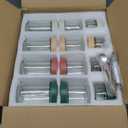 12Pack Overnight Oats Containers with Lids, 16oz, 8oz & 4oz Glass Jars with Airtight Lids, Wide mouth Mason Salad jars, Glass Food Storage Containers for Yogurt Chia Pudding Snacks Cereal & Spices