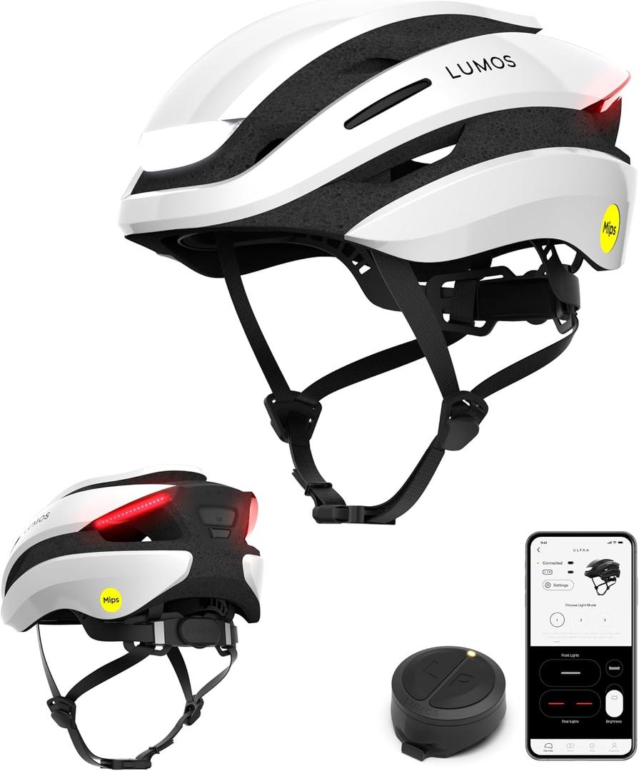 Lumos Ultra Smart Bike Helmet | Customizable Front and Back LED Lights with Turn Signals | Road Bicycle Helmets for Adults: Men, Women, Size: M-L (21-1/4" to 24" / 54 to 61cm)