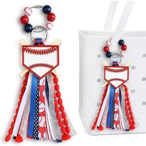 Sports Bag Tassel Charms for Women Personalized Mom Bag Sports Tassel Charm for Backpack Keychain mother gifts(Baseball)