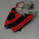 PINA Dog Coat with Built in Harness, Dog Jacket with Faux Fur Hood, Dogs Vest with Reflective Strap for Small Medium Large Dogs, Red, S (S(chest:15.7in, 3.3-5.5lb))