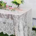 Pardecor Vintage Lace Tablecloth - 60x120-Inch Rectangle Boho Print Lace Overlay