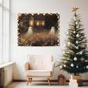 2 x WHCHJ Halloween Ghost Tapestry, Whimsical Spooky Cabin Tapestry Wall Hanging, Ghost in Wildflower Field Landscape Tapestries Wall Blanket Decor for Party Home Bedroom Living Room Dorm, 50x60 Inch