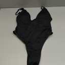 ESONLAR Women's Sexy Plunging V Neck Bathing Suit Open Back One Piece Swimsuits, Medium, Black