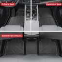 All-Weather Floor Mats for Nissan Rogue 2021-2026, Custom Fit TPE Floor Liners Full Set (1st & 2nd Row + Cargo Mat) | Heavy-Duty Black Car Accessories | Not for Nissan Rogue Sport Accessories