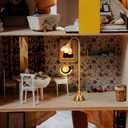 Toyvian Miniature Dollhouse Lamp: 1/12 Scale Dollhouse Lighting, LED Lights Battery Operated - Golden Decorative Lamp for Doll House Ornament Accessories(4.13X0.98X0.59in)
