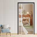 Reversible Left or Right Side Opening Magnetic Screen Door, Narrow Durable Fiberglass Mesh Door Curtain Hands Free for Patio, Bedroom, Fits Door Size 36" x 82", White