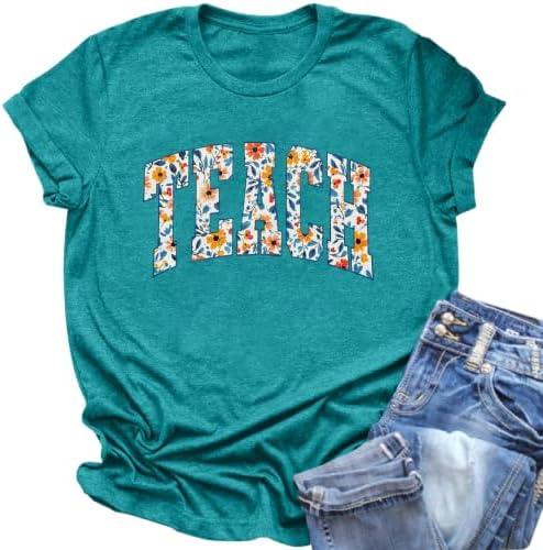 Sfyhnopy Teacher Shirts Women Happy First Day of School Tshirts Back to School Appreciation Gifts Size M
