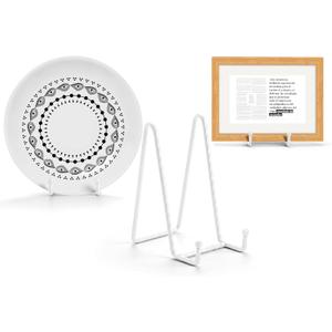 3 Pack 6inch Picture Stands for Display, White Metal Plate Stands for Display - Decorative Plate Stand, Plate Holder Display Stand, Picture Frame Stand - Plate Display Stands for Picture Stand