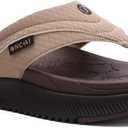 ONCAI Women's Orthotic Cushion Flip Flops Recovery Walking Sandals for Women with Arch Support Summer Comfortable Slip On Flip Flops for Womans Size 6-12 (8, Brown)
