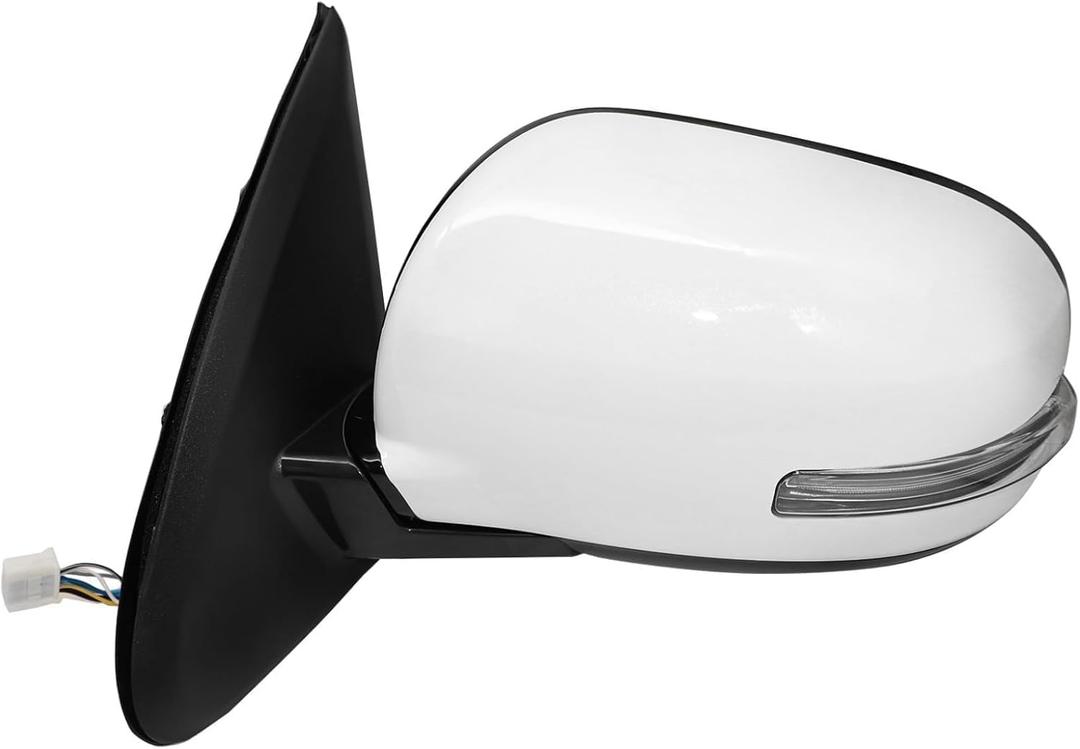 NLQR Left Driver Side Mirror Compatible with Mitsubishi Outlander 2014-2020 Door Mirrors Replacement Power Heated with Signal White 9 Pins #7632B353