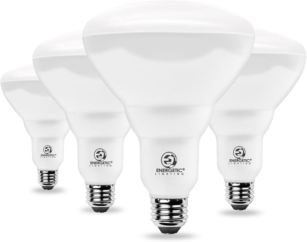 Energetic BR40 LED Light Bulbs,Indoor Flood Light,Dimmable,5000K Daylight,110W Equivalent,1600LM,E26 Base,Recessed Can Lights,High Lumen,Flicker Free,UL Listed,4 Pack