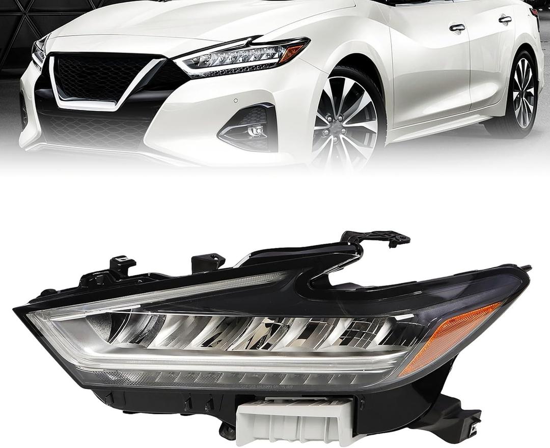 NI2502269 Driver Side Headlight Compatible with Maxima S/SL/SR/SV/Platinum 2019-2021 Headlamp Left