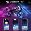 RGB Motorcycle Tail Light: Brake Light Integrated Turn Signals for Motorcycles, Led Motorcycyle Taillight With Wireless APP, Motor Accessories for YAMAHA Yzf R3 Mt07 Fz07(Not Fit for Year of 2025)