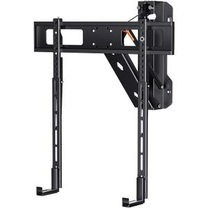 Motorized Pull Down TV Mount with Speaker Bracket Over Fireplace, Electric Height Adjustable Wall Mount for 32-70" TV up to 77lbs, Full Motion Swivel & Tilt, Remote Control, Max VESA 600x400mm