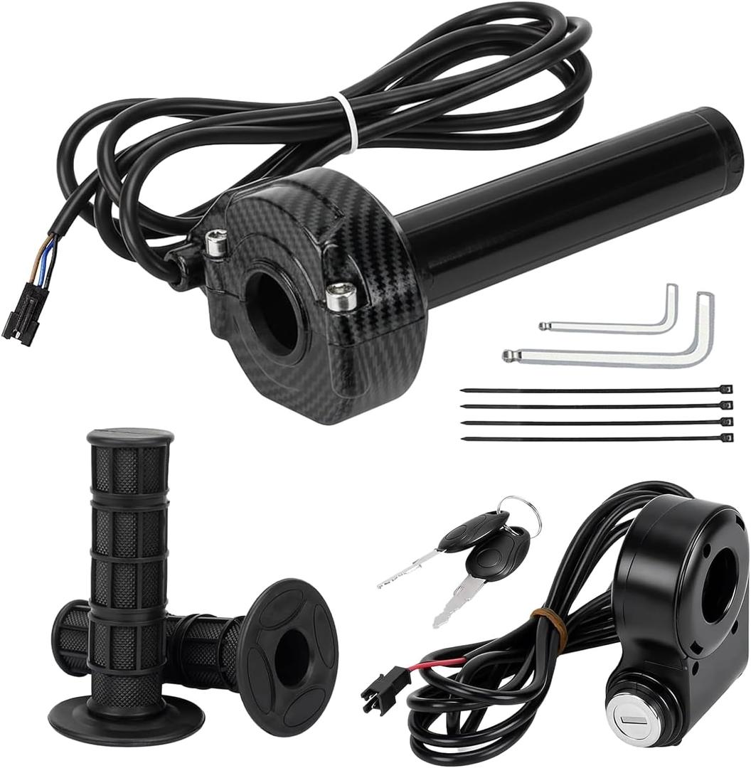 Q20 Full Twist Throttle with Rolling Bearing, Ebike Throttle Grip Cable Kit Compatible with Q20 Electric Dirt Bike, Standard