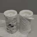 H-BLOSSOM Flickering Flameless Candles Birch Bark Effect Battery Operated Real Wax Pillar Candles LED Candles with Cycling 5H Timer Pack of 2 (3" x 6")