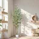 HZXGCP Olive Tree 6ft, Artificial Olive Tree with White Pot, Fake Tree with 1296 Dense Leaves & 72 High-Simulated Olive Fruits - Easy Assembly, Low Maintenance (Olive Tree 6ft)