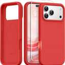 GONEZ Magnetic for iPhone 17 Pro Max Case, [Compatible with MagSafe] Anti-Scratch Microfiber Lining & Screen Protector, Silicone Camera Control, Shockproof Slim Phone Cover 6.9 inch, Red