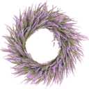FJAKA 26'' Spring Wreaths for Front Door, Artificial Eucalyptus Leaves with Lavender Wreath for Home Indoor, Summer,Fall, All Seasons