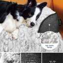 Calming Large Dog Bed for Couch, 41 x 37 inch Removable Couch Cover for Dogs Washable, Non-Slip Fluffy Plush Dog Sofa Mat for Furniture Protector - Grey