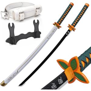 Zisu Demon Katana Sword, About 41 inches, Hashira Pillars & Protagonist Katana for Cosplay Purpose, Anime Original Texture (White)