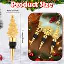 Christmas Wine Stopper 3PCS Christmas Decorations Bottle Stoppers for Party Decorations Wine Stopper Xmas Gift Decorative Gold Xmas Bottle Stoppers for Birthday Supplies Accessories Wedding Party