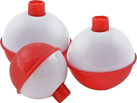 SOUTH BEND 1-1/2" Red & White F6 Fishing Float Easy Push Button/Pack of 2 Egg Sucking Leech