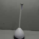 Clorox Toilet Plunger with Hideaway Holder Caddy Heavy-Duty Compact Design with Non-Skid Rubber Base for Bathroom Convenient Storage Toilet Unclogger, 6.5x19.5-Inch, White