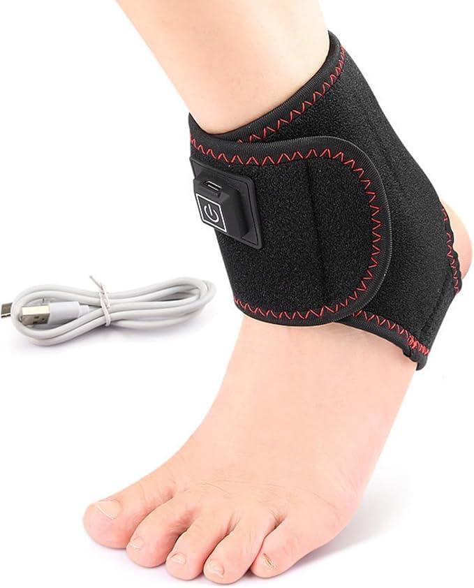 Electric USB Heated Ankle Wrap Heating Pad Heated Ankle Warm Therapies Ankle Brace with Three Grade Heat Setting