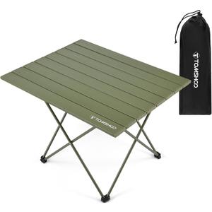 TOMSHOO Camping Table Folding Portable Beach Table with Carry Bag Aluminum Lightweight Foldable Table for Outdoor Hiking Picnics BBQ (Green, Large)