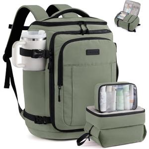 LOVEVOOK Travel Backpack for Women & Men, 40L TSA Approved Carry On Backpack with 3 Packing Cubes, Waterproof Weekender Overnight Bag for 2-4 Day Trips, Business & Travel Essentials, Slate Green-Black