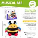 hahaland Tummy Time Bouncing Bee Toy for 6-12 Month, Musical Dancing Plush Bee Baby Toys 9 Month Old, Vibrating & Buzzing Bee Toy Gifts for 1 Year Old Boy & Girl