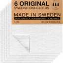 SUPERSCANDI 6 Pack Swedish Dishcloths for Kitchen - 100% Biodegradable & Compostable Reusable Paper Towels Washable, Food-Safe & Without Plastic - Dish Rags Suitable for Any Surface, White