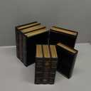 2 Pack Decorative Book Boxes Wooden Antique Book Decorations Vintage Book Storage Box (Style B)