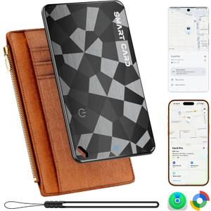 for iOS&Android Airtag Wallet Tracker Card, Ultra-Thin Smart Card, Credit Card Size Bluetooth Tracker for Wallet Passport, Works with Apple Find My & Google Find Hub, Wireless Charging, Loud Alarm