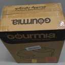 Gourmia Belgian Waffle Maker  Compact Design with Upright Storage, Adjustable Browning, and Easy-Clean Nonstick Ceramic Plates, Stainless Steel