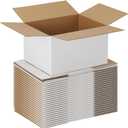 EXYGLO 25 Pack 10x8x6 Shipping Boxes for Small Business, White Corrugated Cardboard Small Box for Packaging, Moving, Mailing, and Storing