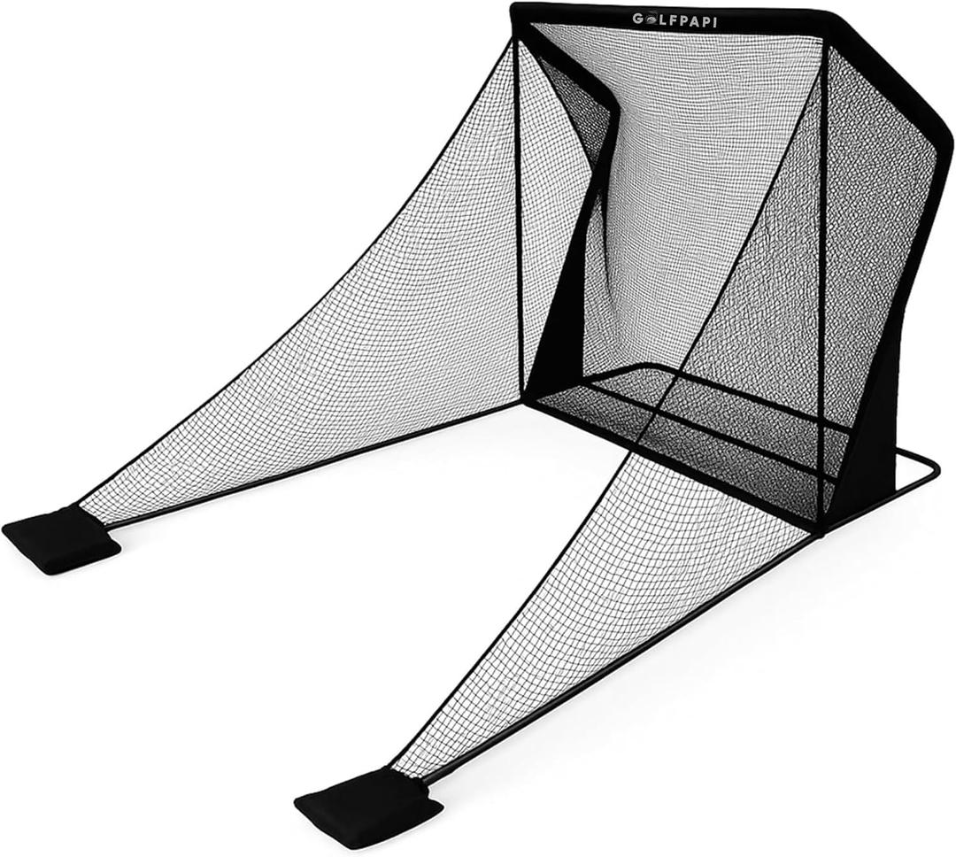 Golf Practice Net Compact Golf Hitting Net with Steel Frame and Side Net Protection Indoor & Outdoor Golf Training Net for Backyard, Garage, or Simulator Use 7.5 & 10 ft