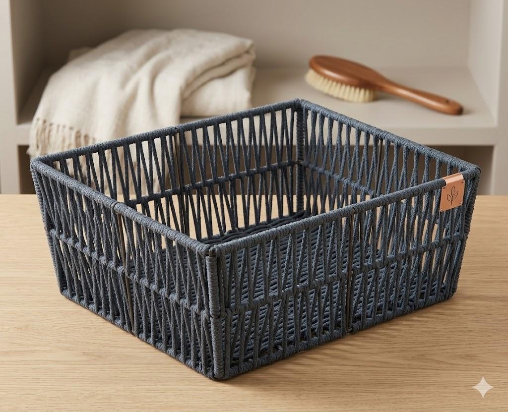 The Container Store Luna Cotton Open Bin 16"×12"×7"