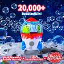 Rocket-Shaped Bubble Machine for Kids & Pets - Dual Powerful Bubble Outlets, Automatic 360 Rotation, Adjustable LED Lights & Music Ideal for Indoor/Outdoor Birthday Parties