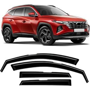 in-Channel Rain Guards Fit for Hyundai Tucson 2022 2023 2024 2025 2026 4PCS | Durable Side Windows Rain Guard Wind Deflectors 2022-2026 Tucson Rain Guard Black